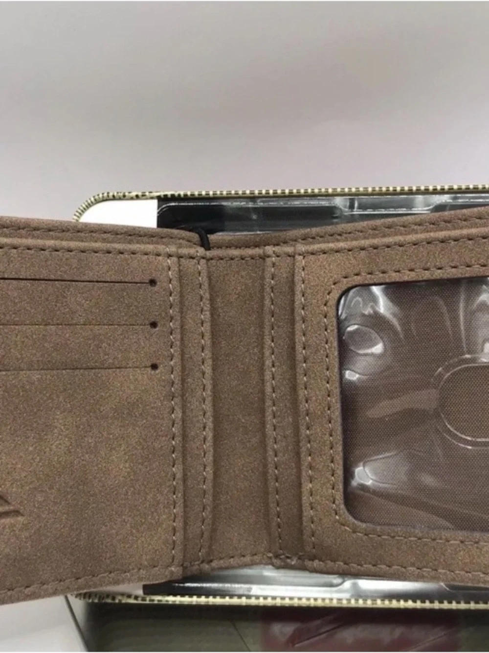 Quiksilver Men's Two-Tone Brown Suede Card Holder